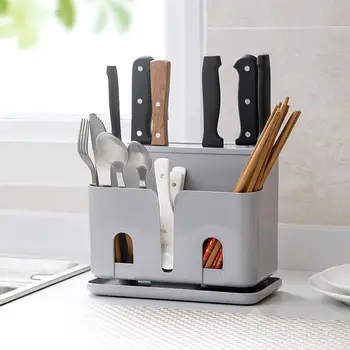 

Multifunctional 2 in 1 Kitchen Shelf Cutter Collecting Chopstick Cage Tableware
