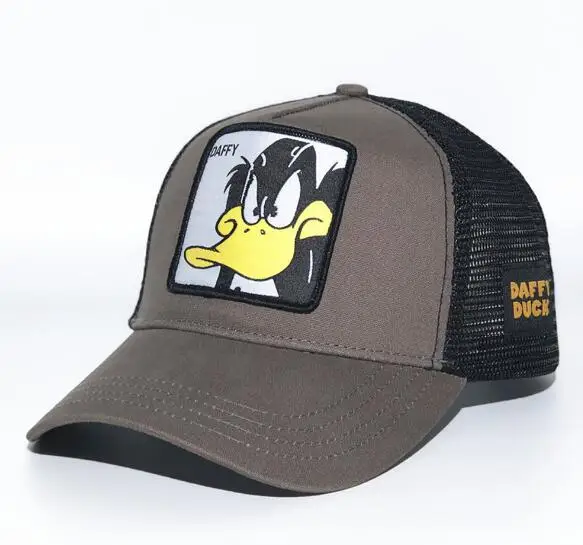 Новинка, летняя кепка водителя грузовика, сетчатая бейсболка, хип-хоп шапки для мужчин, бейсболки с вышивкой, DAFFY DUCK GRAY