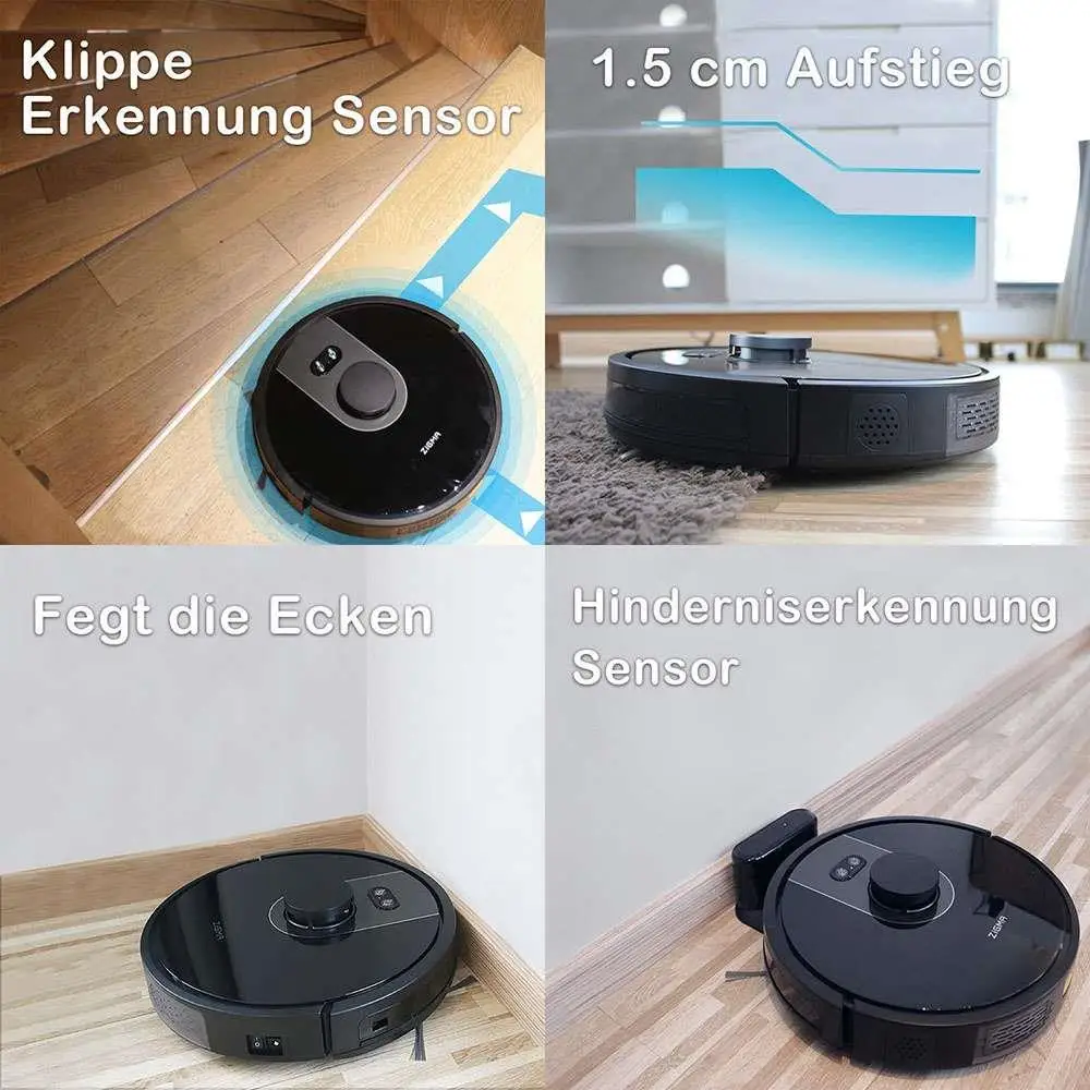 Zigma Spark Robot Vacuum Cleaner 2 in 1 Sweeping Mopping Smart Robot Cleaner Alexa Google Home Voice Control LDS Dust Collector
