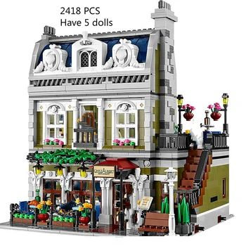 

Lepining City Street Creator Series Creative Parisian Restaurant Apartment Building Blocks 2418Pcs Compatible 10270 10201 15010