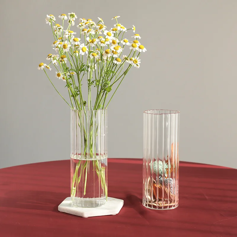 Large Glass Vases Plant Bottle Tabletop Chinese Vase Flower Crystal Nordic Decoration Living Room Flower Modern Home Decorative