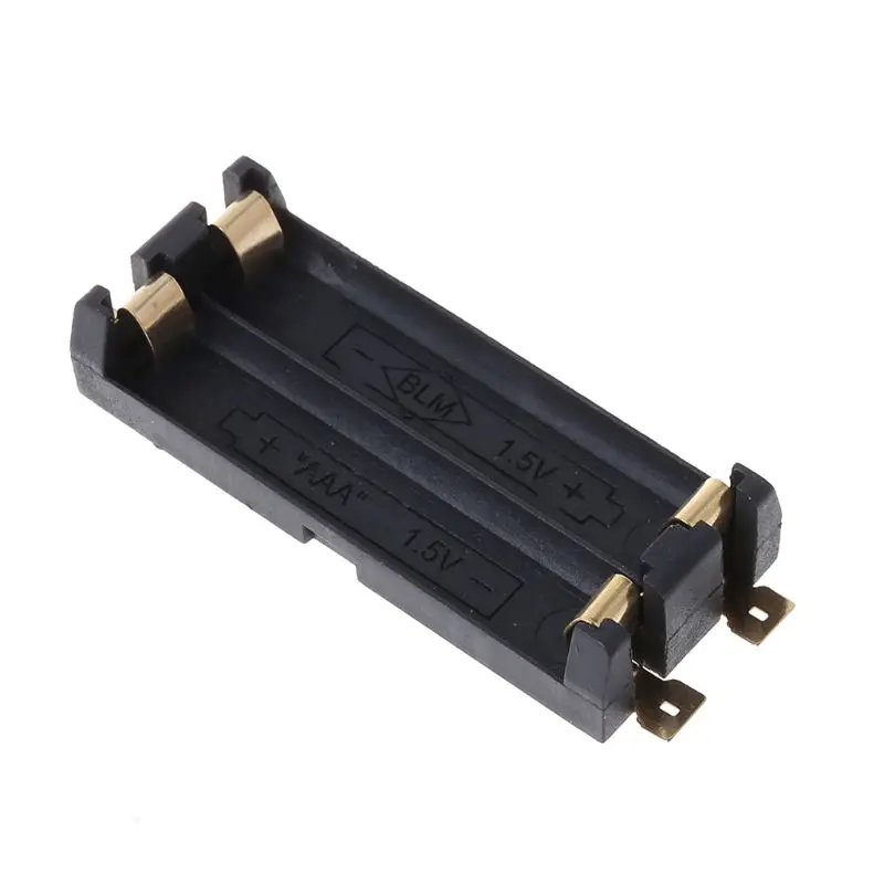 

MasterFire 500pcs/lot High Quality 1.5V 2 AAA Battery Holder SMD SMT Battery Box With Bronze Pins Lithium Batteries Spring Box