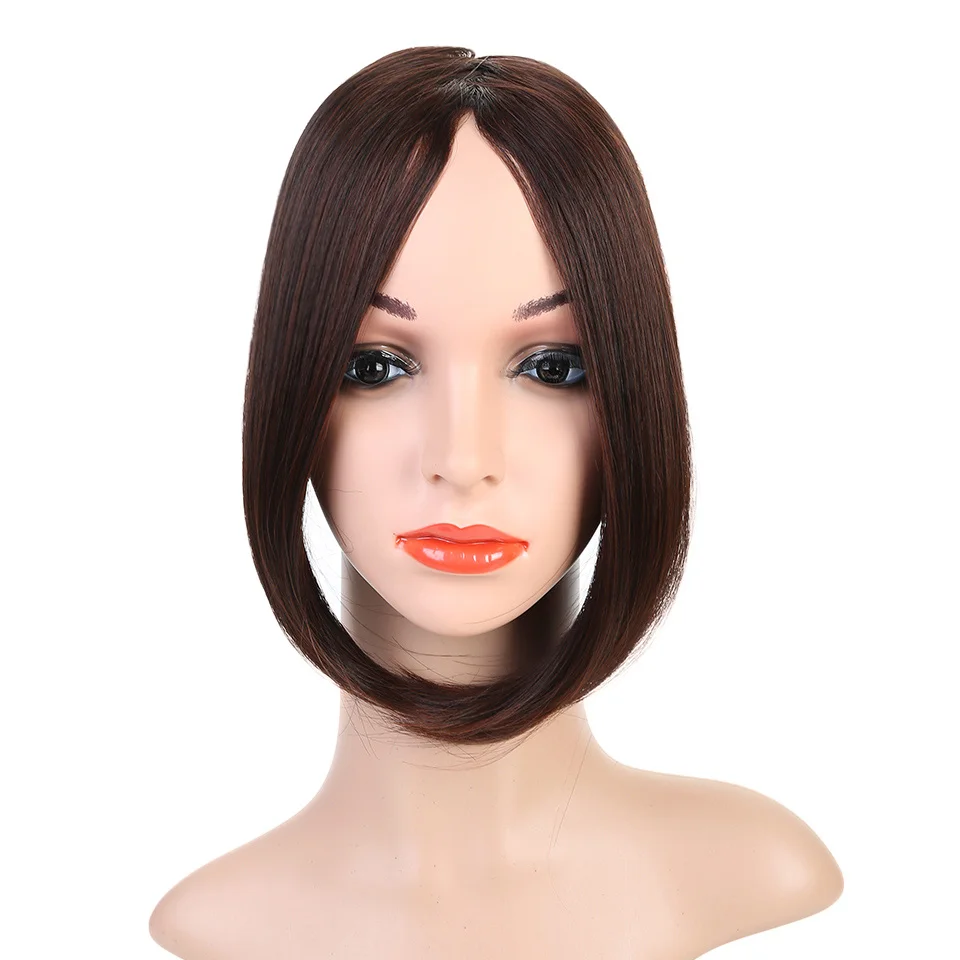 Buqi длинный клип в Передняя защитная крышка волос взрыва с бахромой сбоку, женские волосы для наращивания натурального синтетические парики для волос кусок - Цвет: 2I33