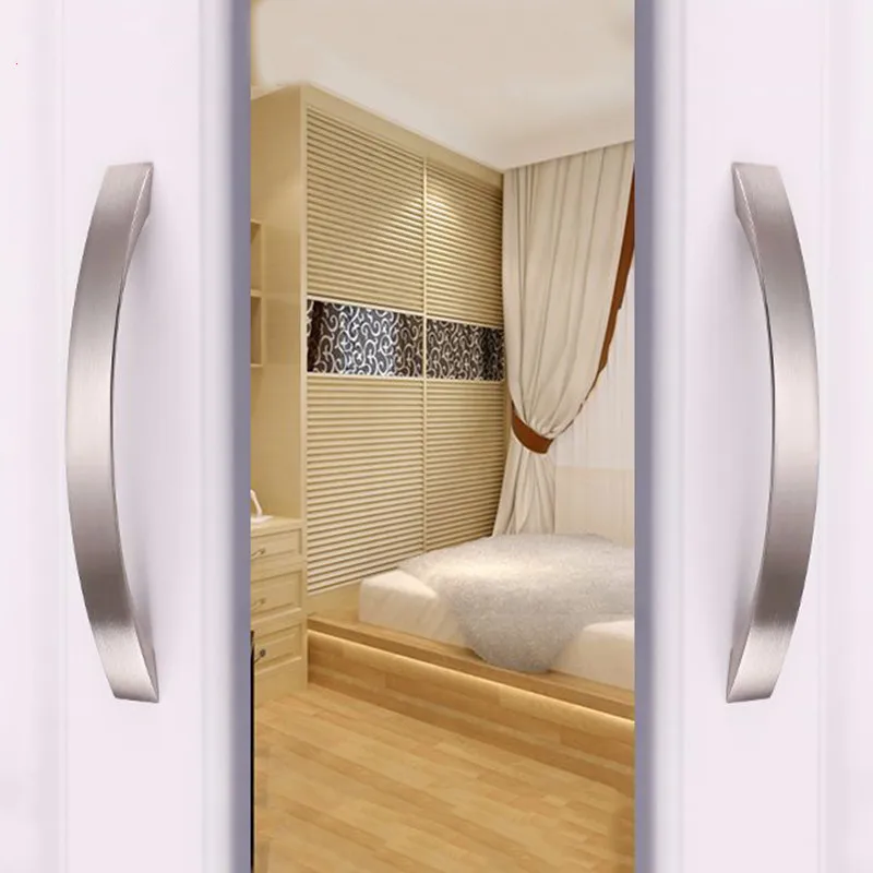 Furniture Handles Kitchen Door Handles Aluminum Alloy Furniture Handle Brushed Silver Kitchen Door Handles Cabinet Handles Drawer Knobs Wardrobe Drawer Pulls