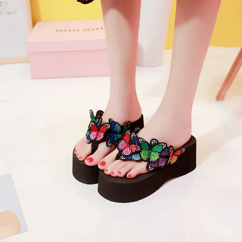 Sandalias mujer; коллекция года; шлепанцы; женские Вьетнамки; модные сандалии на танкетке; обувь на платформе; шлепанцы Zapatillas chinelo sandalia