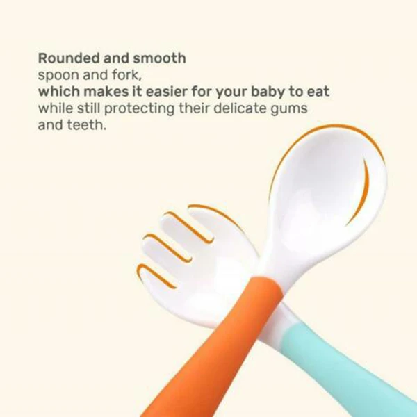 Baby Sucker Twist Spoon Fork Set Ergonomic Design Training Portable for Boys Girls E2S
