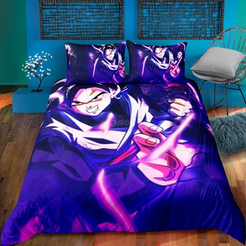 

Goku 3D Print Single Double Duvet Cover Set Dragon Ball Anime Cartoon Bedding Set for Boys Girls Twin Full Queen King Bed Cover