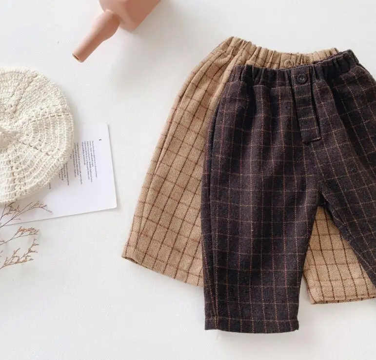 Hot Selling Girls Boys Corduroy Thicken Pants Winter Fashion Kids Pants 1-7T PQ523
