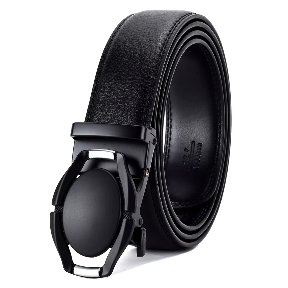 silver black WOWTIGER новые черные ремни с автоматической пряжкой 3,5 см из коровьей кожи для мужчин высокого качества Роскошная брендовая одежда cinto masculino мужской ремень - Color: silver black
