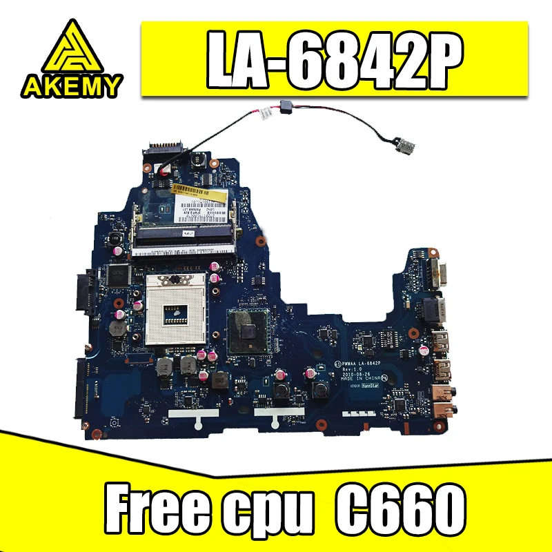 K000111440 материнская плата для ноутбука Toshiba Satellite C660 C660-1F1 Материнская HM55 DDR3 PWWAA LA-6842P