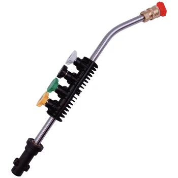 

1pc Car Sprayer High Pressure 1/4 Quick-plug Interface Long Rod Fan-shaped Bend Cleaning Sprayer Car Sprayer Spray Nozzle Cleane