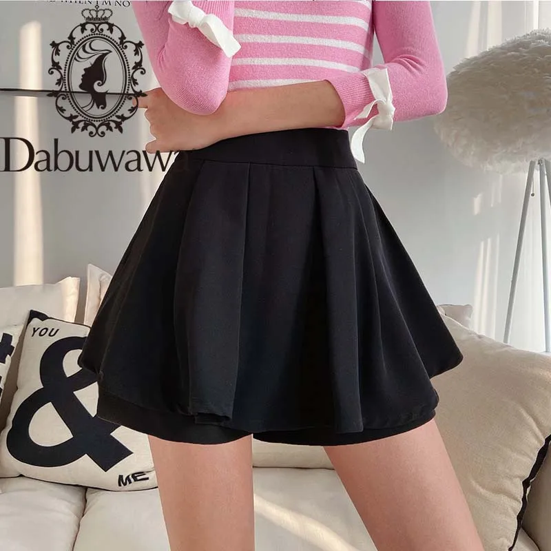 

Dabuwawa Solid Casual Pleated Mini Skirt Women Bottoms Streetwear High Waist Ladies Basic Short Flared Skirts Female D17CQK001