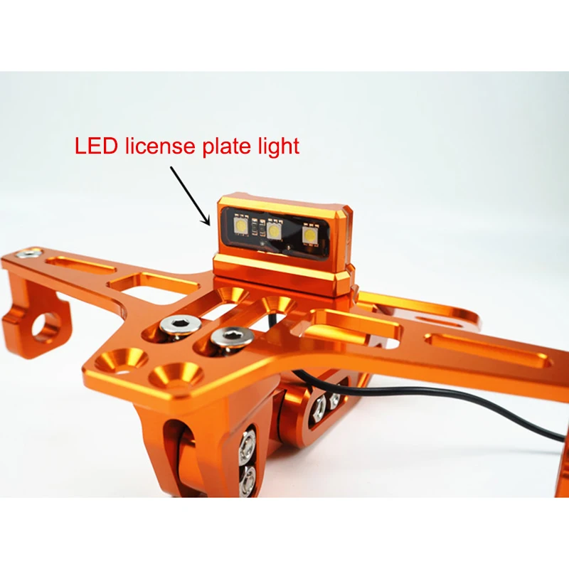 Motorcycle License Plate Holder LED Tail Light Eliminator Compatible for YAMAHA BWS R25 R3 MT03 MSX B99