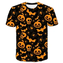 Camiseta de miedo de Halloween para niños y adolescentes, camisa con estampado de murciélago fantasma, calabaza, Joker, de viernes negro