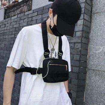 

Men Chest Bag Small Hip Hop Streetwear Functional Chest Bag Cross Shoulder Bag Adjustable Streetwear Bags Waist Packs