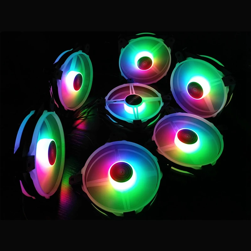 COOLMOON чехол для компьютера PC охлаждающий вентилятор RGB регулируемый светодиодный 120 мм тихий охлаждающий RGB чехол для компьютера вентилятор для процессора(3 шт