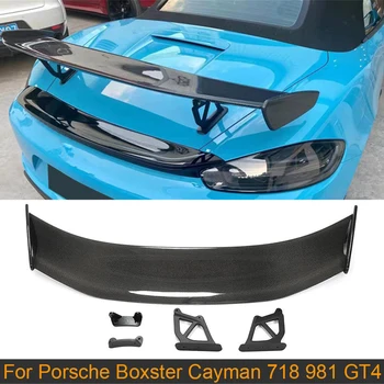 

Car Rear Trunk Spoiler Wing For Porsche Boxster Cayman 718 981 GT4 Rear Trunk Big Spoiler Lip Wing Carbon Fiber / ABS Black