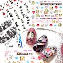 48 шт переводные наклейки для ногтей Одри Хепберн Мэрилин Монро крутая пикантная кукла-девушка слайдер милый кот наклейки с рисунками JIA481-528