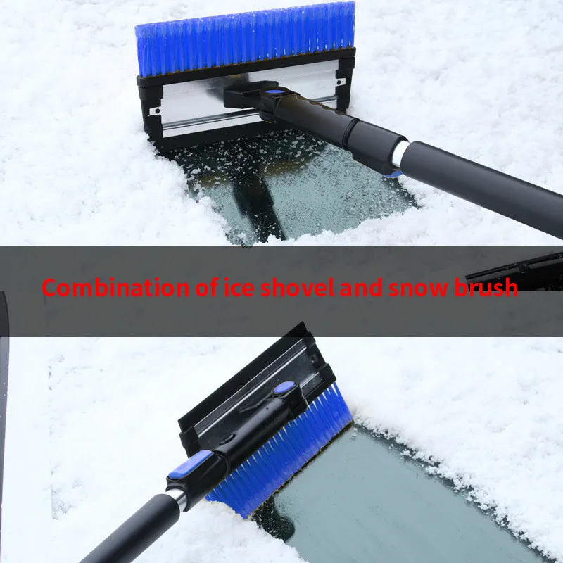 Multifunctional Telescopic Extension For Snow Removal Shovel Car Defrosting Glass Snow Scraper Detachable Brush Deicing