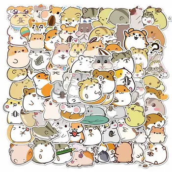 

100 Pcs/Set Cartoon Cute Chubby Hamster Stickers Waterproof PVC Decal For Car Laptop Suitcase Skateboard Motorcycle