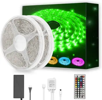 

Led Strip Light Waterproof 600leds 32.8ft 10m Waterproof Flexible Color Changing RGB SMD 5050 600leds LED Strip Light Kit with 4