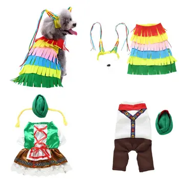 

Halloween Costume Pet Multi Colors Optional Polyester Autumn Winter Clothes Hat Set for Small Medium Dogs Puppy New Arrivals
