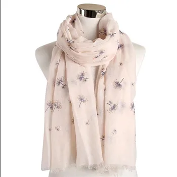 

New Design Shiny Dandelion Scarf Print Shiny Viper Flower Fashion Versatile And Elegant Echarpe Shawl Wrap Scarf