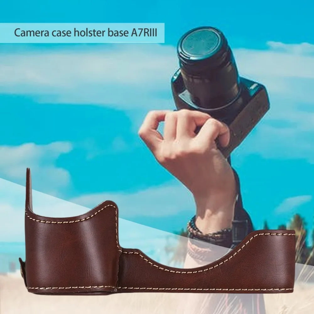 Сумка для камеры из искусственной кожи, чехол для камеры sony Ilce9 A9 A7Iii A7Riii, прочный портативный чехол на половину, чехол на дно