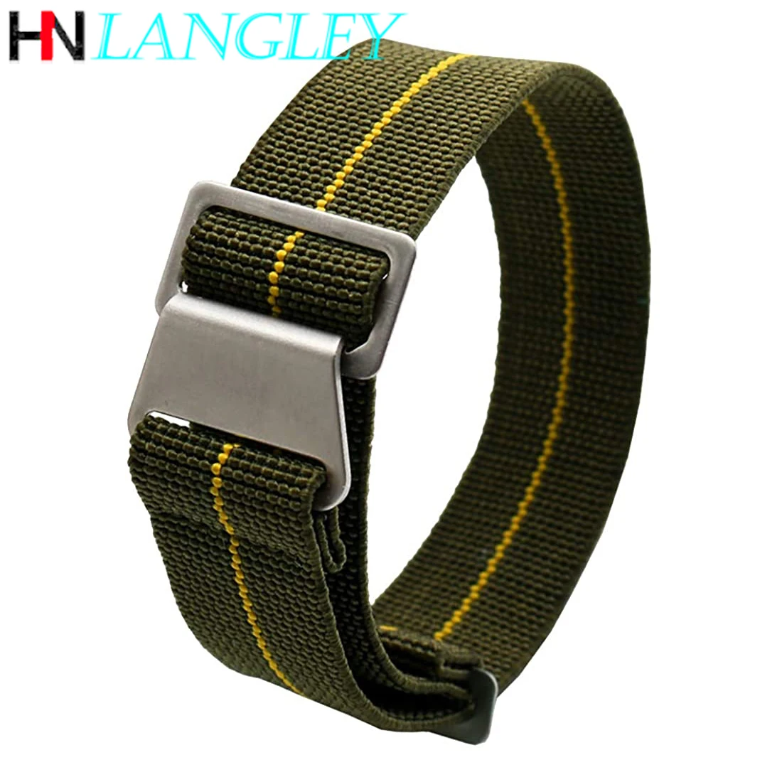 Man's French Troops Military Parachute Watchband Special Elastic Fabric Nylon Canvas Strap Hook Buckle 20/22mm 