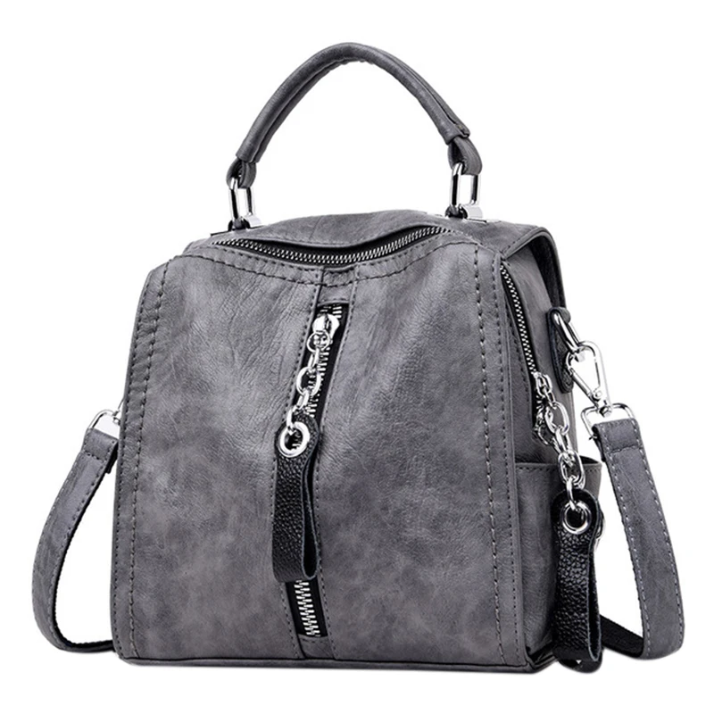 ABZC-кожаные сумки, женские сумки, модная сумка через плечо для женщин, многофункциональная сумка, большая сумка-тоут - Цвет: Navy Grey