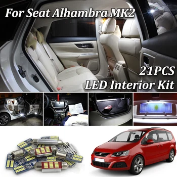 

21pcs LED Interior dome map Lights bulb reading lamp full kit for Seat Accessories for Alhambra II MK2 710 711 (2011-2017)