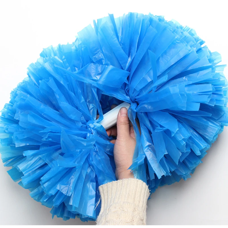 2pcs colorfast no fading cheerleader pom poms cheerleading pompoms Cheering pompom Flower Took Ball Bouquet Plastic Handles