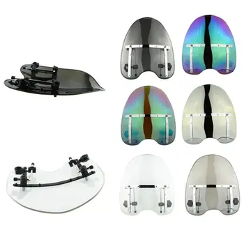 

Large 19"x17" Universal Motorcycle Detachable Windshield Windscreen 7/8'' 1'' Bar Hardware For Kawasaki Vulcan VN800 900
