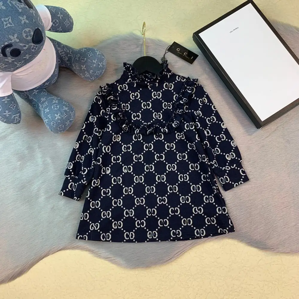 

European and American style autumn long sleeve turtleneck dress fashion toddler kids cute party dresses free shipping