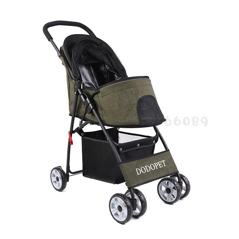 

Small and medium cat and dog pet stroller Foldable XS four-wheel stroller easy to install Quick disassembly