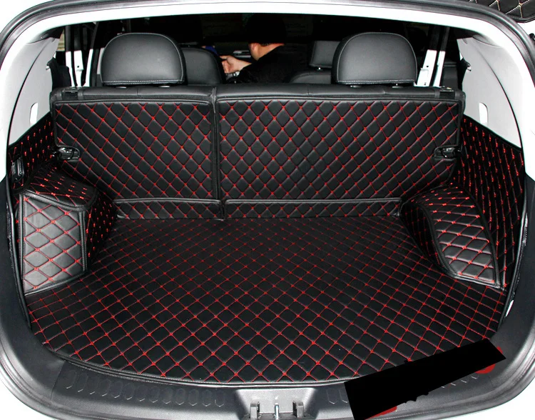 Переносной водонепроницаемый волокна кожи багажник автомобиля коврик для kia sportage 2011 2012 2013 3rd поколение автомобильные аксессуары
