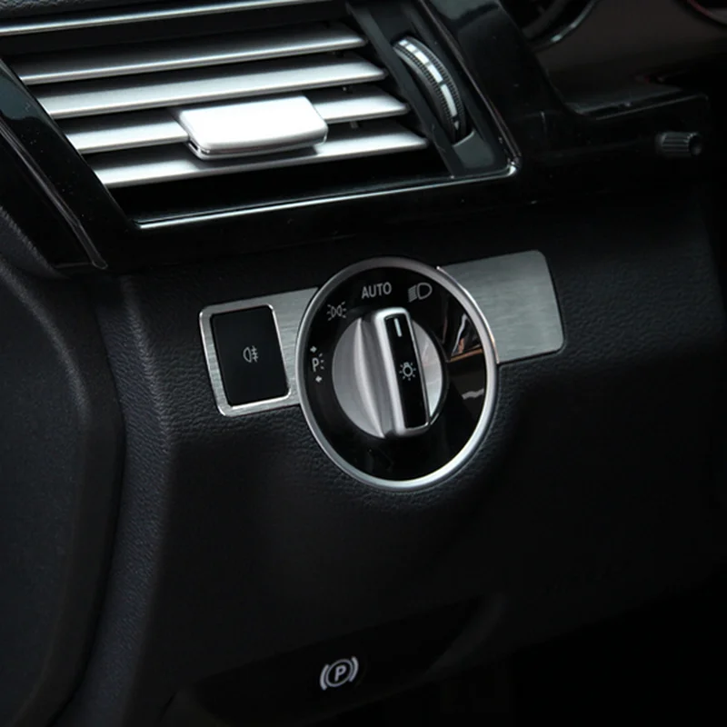 

SBTMY 2pcs Headlight Adjustment Button Cover Trim Decoration For Mercedes Benz A W176 B W246 C W204 GLK X204 GL ML Sticker