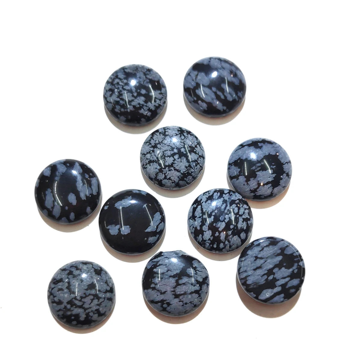 

20PCS Natural Stones Snowflake stone Jade Stone Cabochon No Hole Beads for Making Jewelry DIY Ring accessories Scattered beads