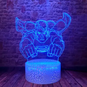 

Flashing Figuras Superman Model 3D Illusion LED Nightlight Colorful Light DC Floating SuperHero action & toy figure