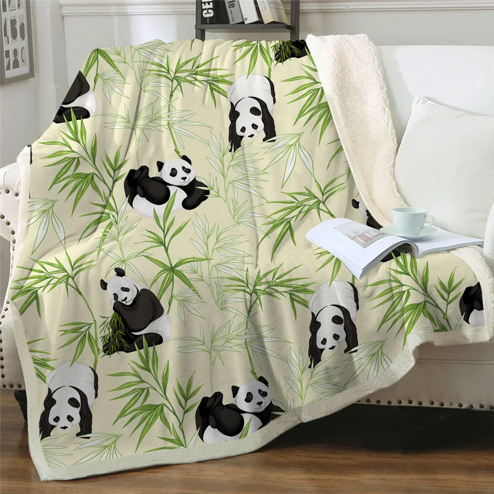 beddingoutlet sherpa lance cobertor cobertores cobertores de cama preto branco bonito pandas veludo cristal fleece sherpa blanket tv
