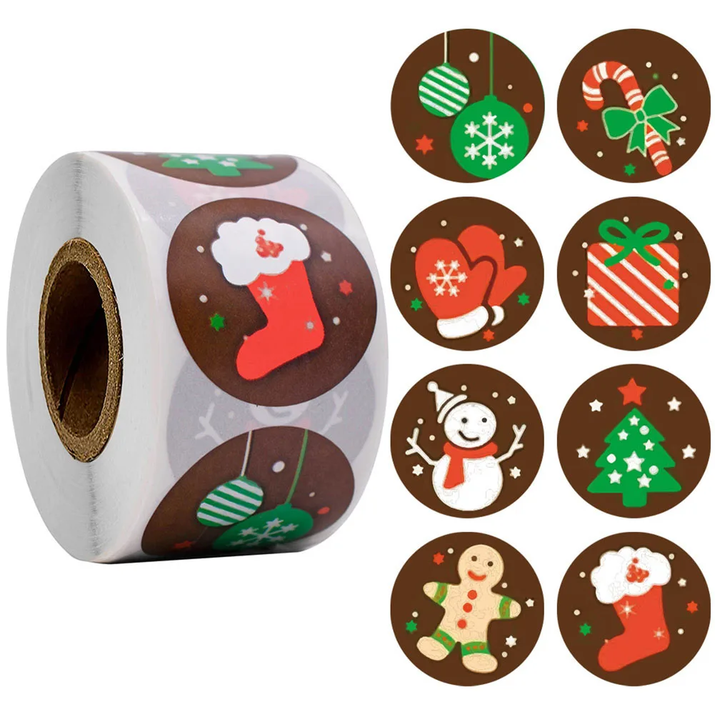 500pcs Holiday Christmas Stickers Gift Sealing Sticker Candy Bag Box Seal Labels 
