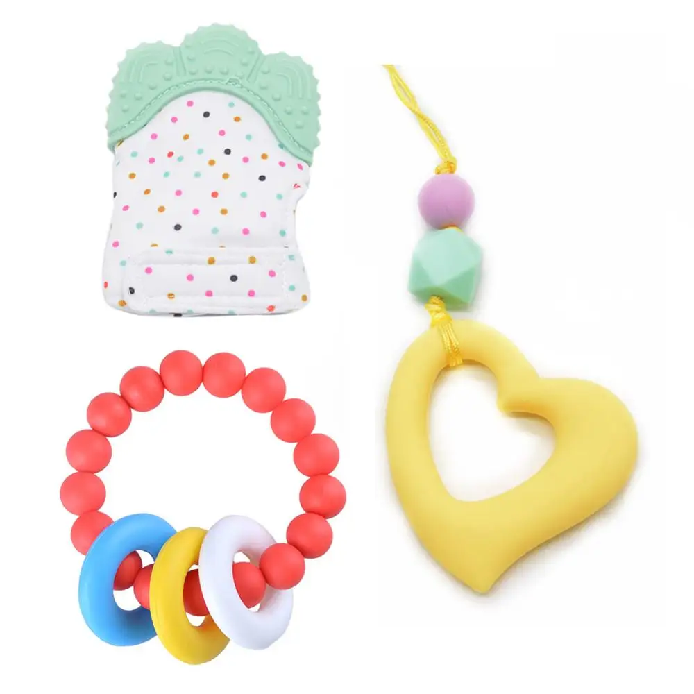 

Combination Set Baby Teeth Molar Gloves Silicone Safety Quality Teether