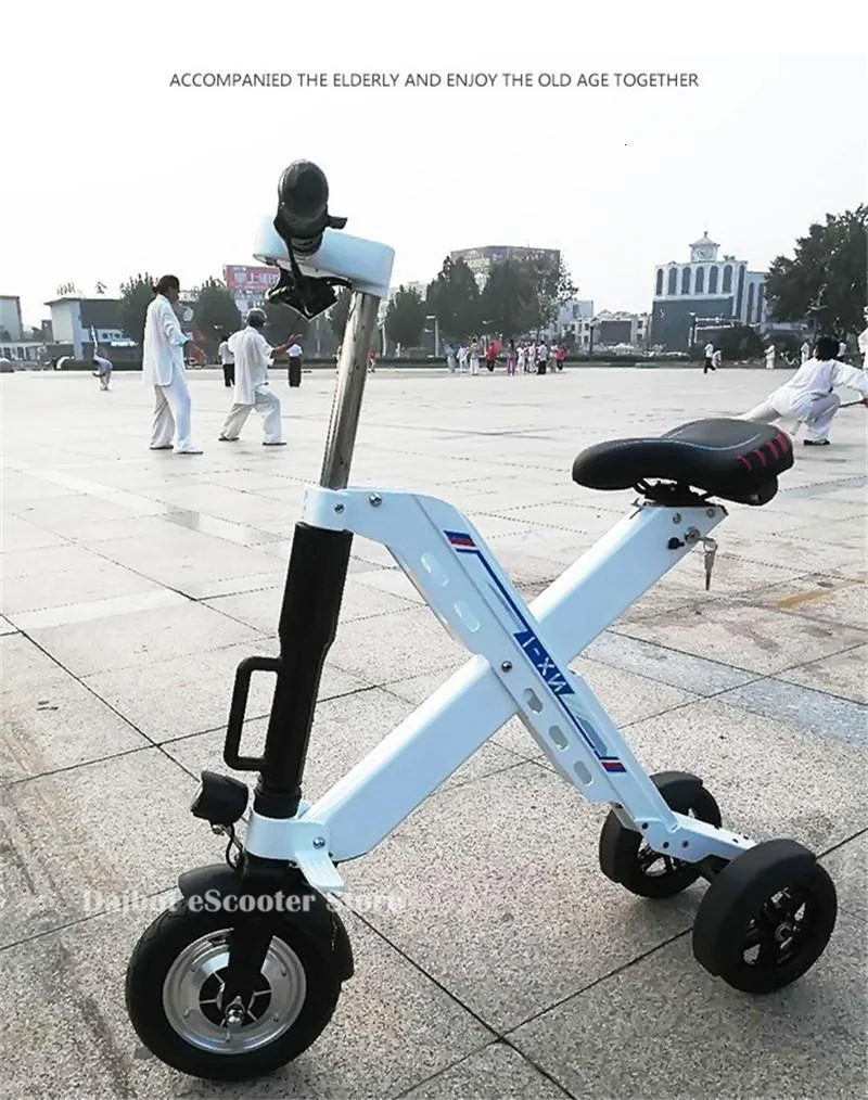 Daibot 3 Wheel Electric Scooter Mini Electric Bicycles 10 Inch 350W 36V Quick Foldable Portable Electric Bikes Adults Women (6)