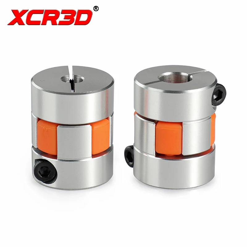 XCR 3D Printer Parts 5X8mm Couplers Flexible Two-Jaw Shaft Coupling Connector D20L25 Jaw Spider Plum Coupler Stepper Motor 2kit 6 35mm to 8mm aluminium plum flexible shaft coupling diameter25mm length30mm motor connector flexible coupler for3d printer