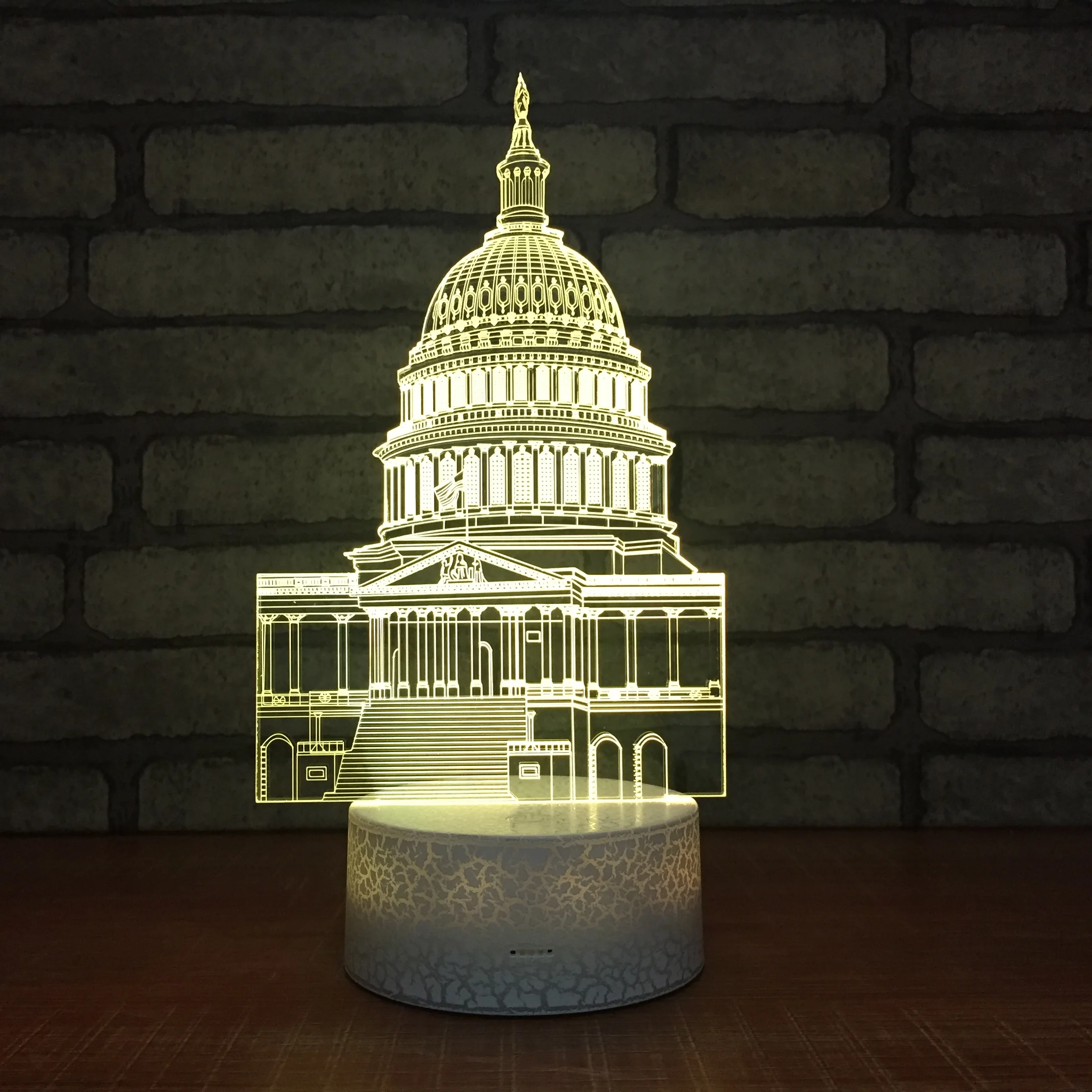 США в Белом доме модель 3D светодиодный USB лампа Спальня Liveing Декор ночной