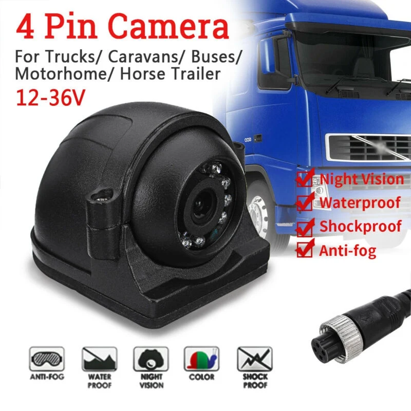 

4 Pin Waterproof Camera Night Vision CCD Bus Truck Car Side View Camera Front And Rear View Camera