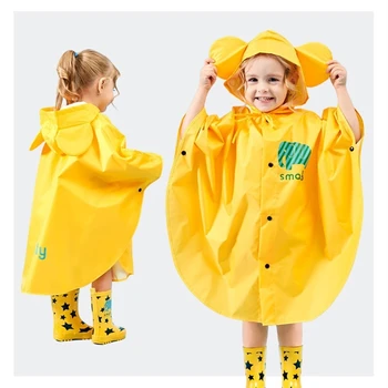 

Rain Jacket Children Hooded Raincoat Kindergarten Students Poncho Cartoon Animal Raincoat Baby Waterproof Polyester Raincoat