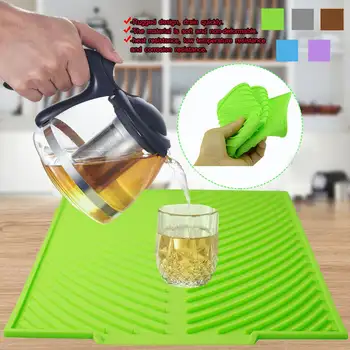 

Silicone Table Placemat Premium Heat Resistant Drying MatDish Cup Pad Dinnerware Mat Tableware Dishwasher Kitchen Accessories