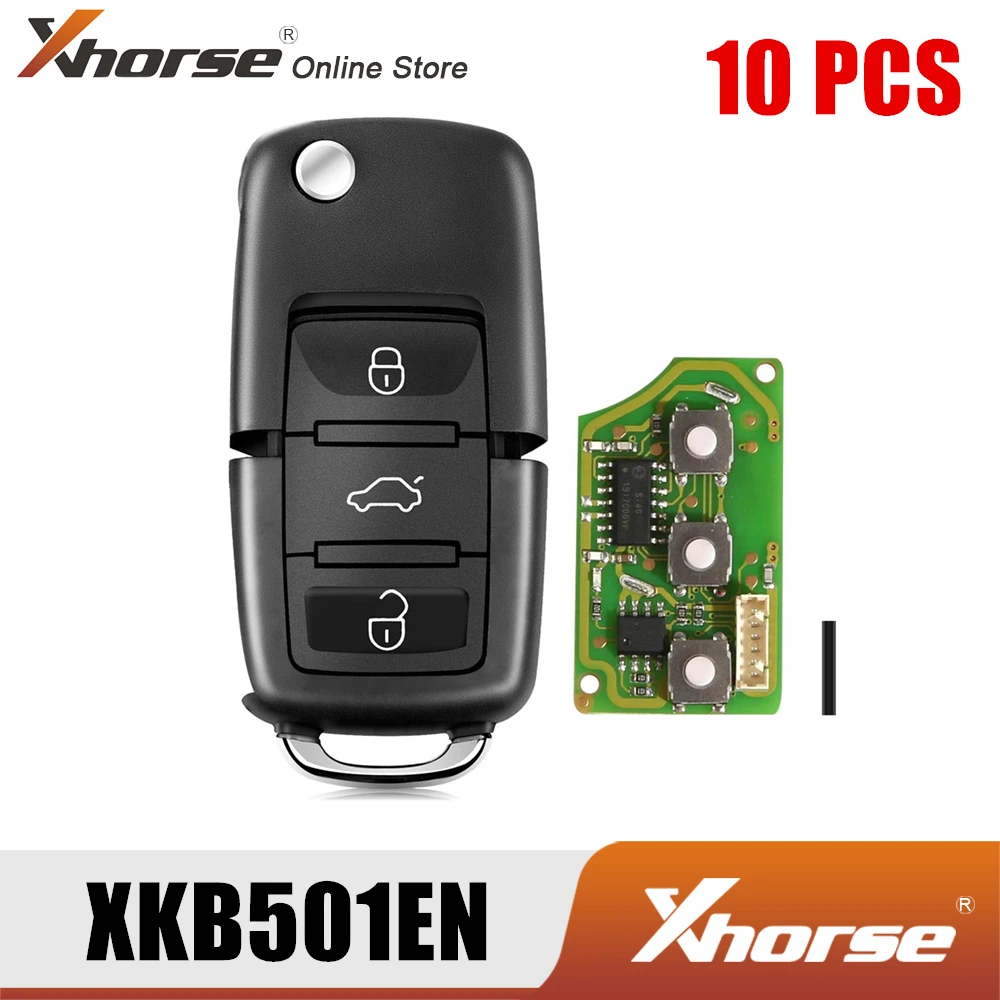 Xhorse XKB501EN проводной дистанционный ключ для VW B5 Flip 3 кнопки английская версия 10