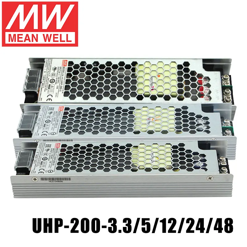 MEAN WELL UHP-200-5 12 24 36 ультратонкий Светодиодный источник питания осветительный